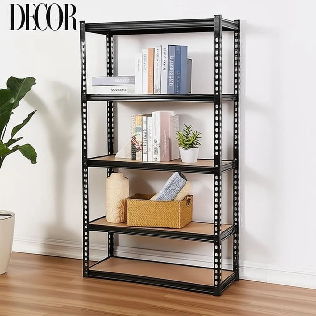 Shop E-home - Estante Metálico Negro 5 Niveles 183x90x40 Cm