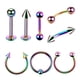 thumbnail image 3 of 8 piezas de múltiples colores nariz labio lengüeta ceja tragus piercing joyería 10mm, 3 of 5