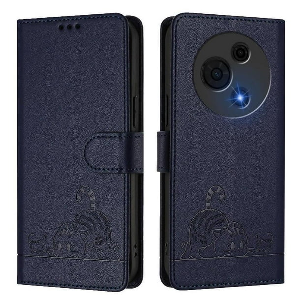 Funda tipo cartera FOXDOCK para TCL 60 NxtPaper con soporte, ranuras, RFID, diseño de gato