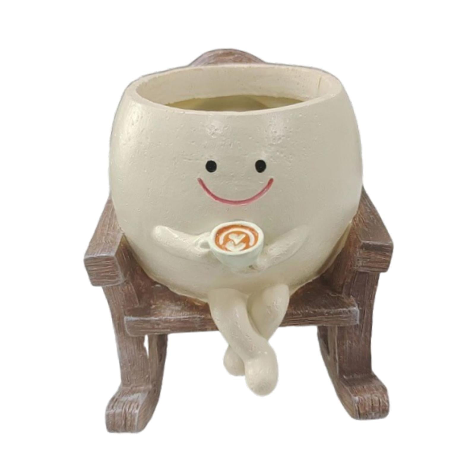 Magideal - Adorno De Resina Para Maceta, Decoración Para Exteriores, Contenedor Para Brochas De Maquillaje, Maceta Para El Hogar, Oficina, Mesa De Centro De Mesa