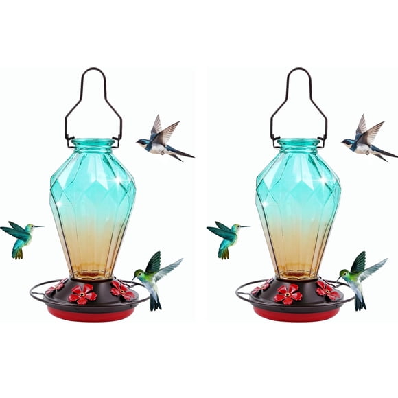 Alimentador para colibríes MCHBF 710 ml - Juego de 2 - Verde diamante