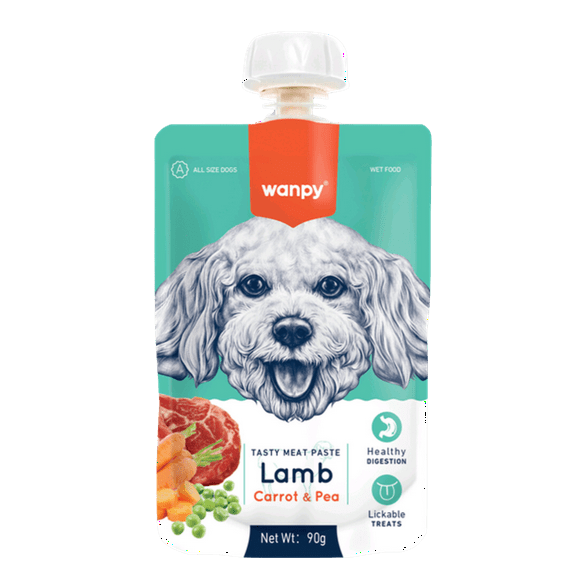 Wanpy Tasty Meat Paste Dog Lamb, Carrot Pea 90 gr
