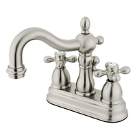 Grifo Para Lavabo Kingston Brass Heritage De 4 Pulgadas, Níquel Cepillado