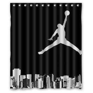 Pinghai - Cortina De Ducha De Michael Jordan Con Ganchos (60 X 72 Pulgadas)