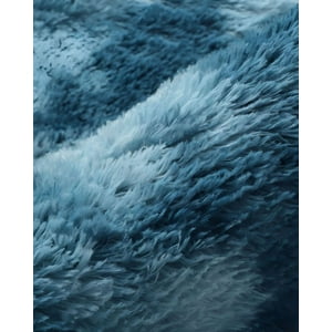 Teng Fei - Alfombra Grande Suave 240 X 200 Cm Primera Calidad Azul Jaspeado