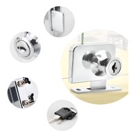 Genérica - Cerradura Puerta Vidrio Mueble Doble 5 A 8 Mm Plateado