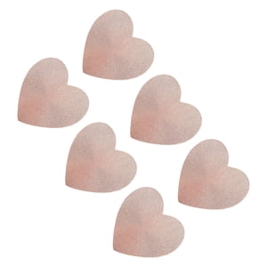 Bothyi - 6 Manteles Individuales En Forma De Corazón Para Mesa De Comedor, Para Bodas, Cenas, Vacaciones, Color Dorado Rosa