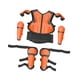 thumbnail image 3 of Traje de de cuerpo completo para motocicleta para niños con almohadilla de protección para hombros, brazos, codos y rodillas Naranja, 3 of 5