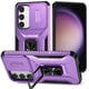 thumbnail image 1 of Funda Armada para Samsung Galaxy S23 con Tapa Deslizante y Soporte Magnético Giratorio Morado, 1 of 5