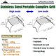 thumbnail image 3 of Parrilla de camping plegable de acero inoxidable Campingmoon MS-1011 16 x 16 cm, 3 of 8