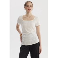 Fashionspark - Polera Mujer Escote Cuadrado Crudo- Ll