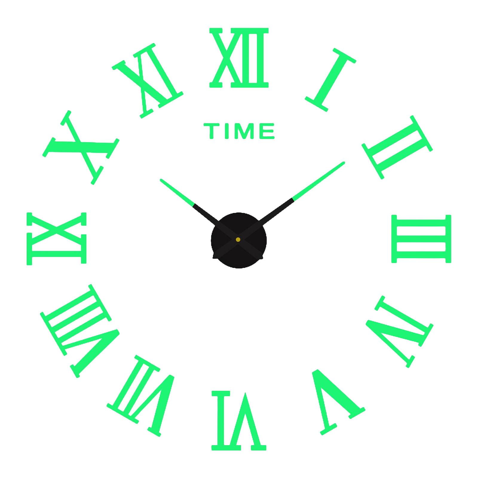 Magideal - Pegatinas De Reloj De Pared Sin Marco Luminosas Modernas, Reloj De Pared Grande, Pegatina De Pared, Decorativa, Para El Hogar, Comedor, Sala De Estar,