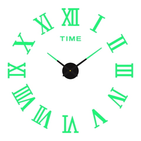 Magideal - Pegatinas De Reloj De Pared Sin Marco Luminosas Modernas, Reloj De Pared Grande, Pegatina De Pared, Decorativa, Para El Hogar, Comedor, Sala De Estar,