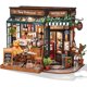 thumbnail image 1 of Rolife Coffee Bar Miniature House Kit with LED Lights, 1 of 3