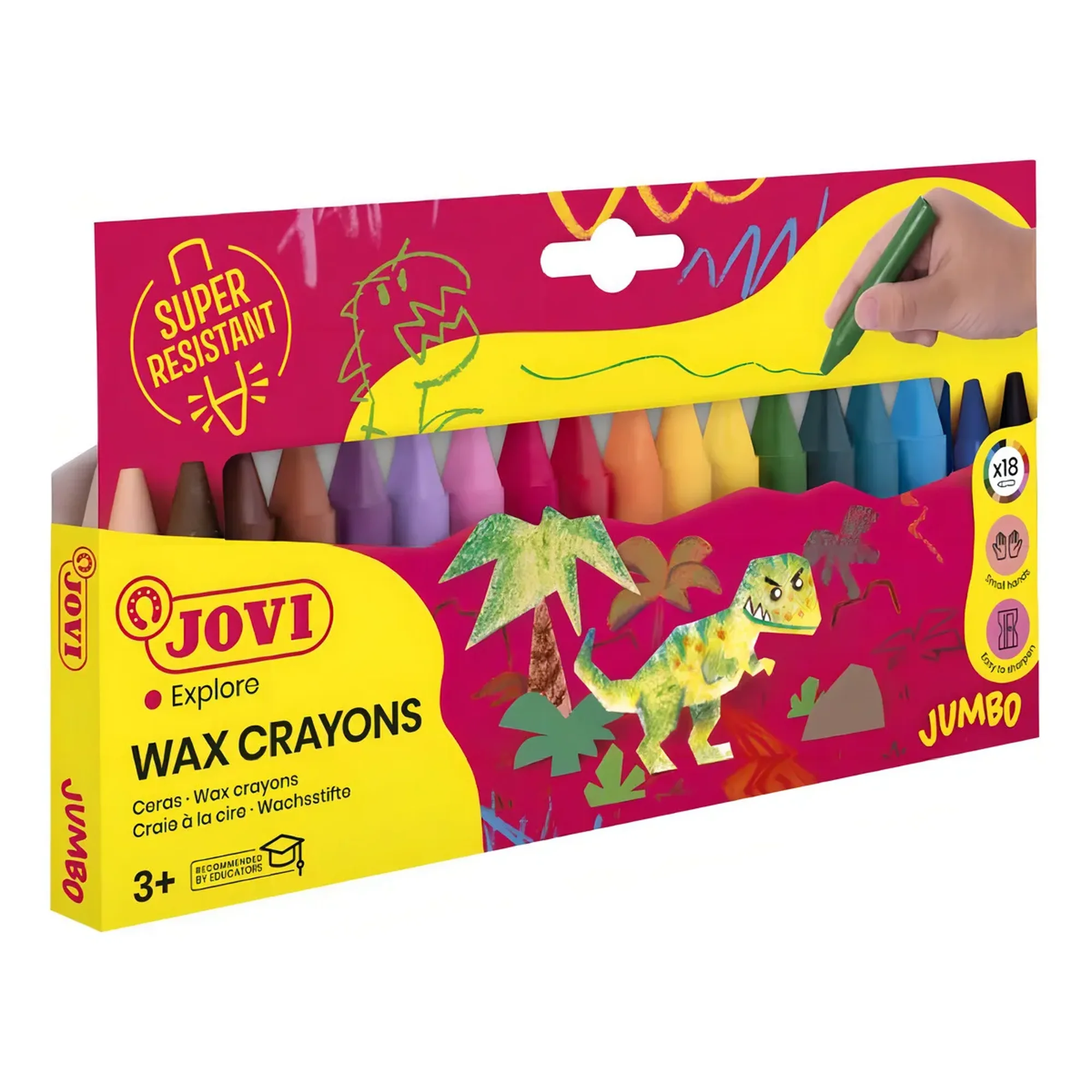 Set De 18 Crayones Cera Jumbo De Colores Jovi Color 18 Colores