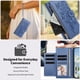 thumbnail image 4 of Funda Billetera Floral en Relieve iphone17 con Tarjetero y Cremallera Azul, 4 of 4
