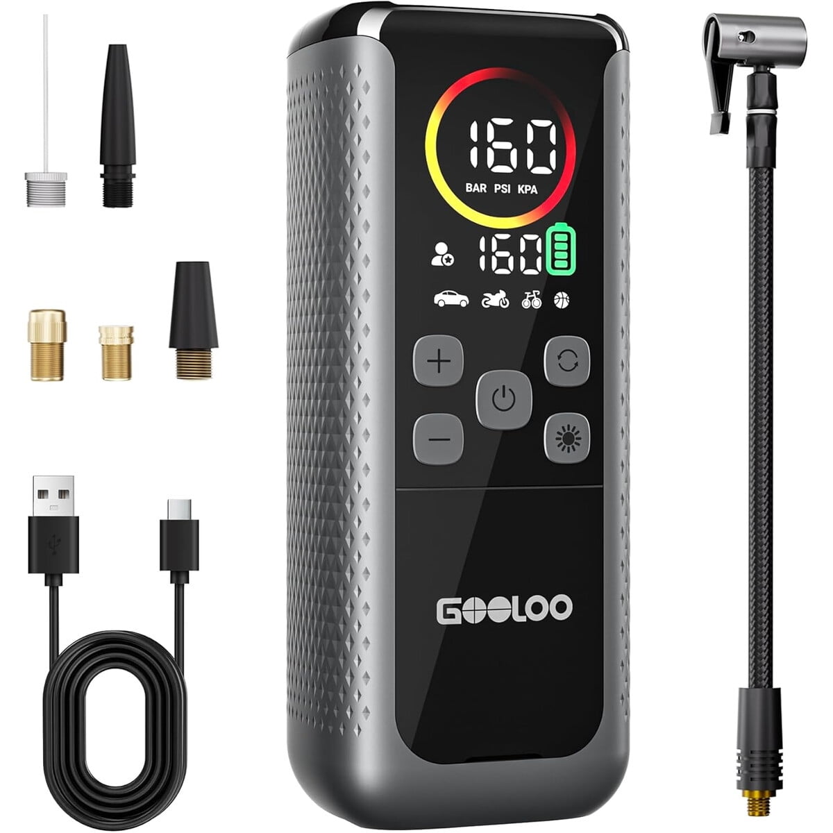 Gooloo - Inflador Gt160 Dual 160psi Compresor Aire Portátil