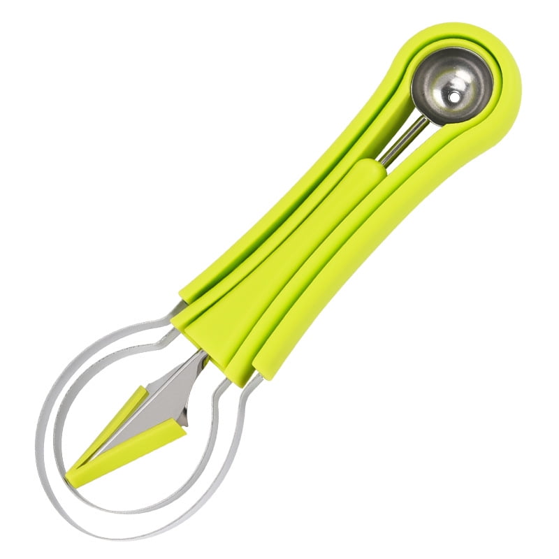 Xusx111 - Conjunto De Cuchillas De Melon Baller, 4 En 1 Formas De Cortadores De Frutas, Cuchilla De Sandía Cuchilla De Frutas Y Baller, Herramientas De Tallado De Frutas (verde)