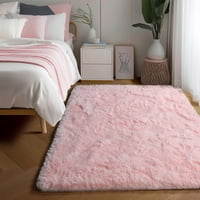 Alfombra Pagisofe Rosa Para Dormitorio De Niñas, 120 X 180 Cm, Esponjosa