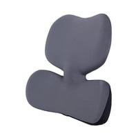 Ioensy - Almohada De Apoyo Lumbar Cómoda Y Suave Almohada Para Respaldo De Silla Para Dormitorio Oficina Coche Gris Oscuro