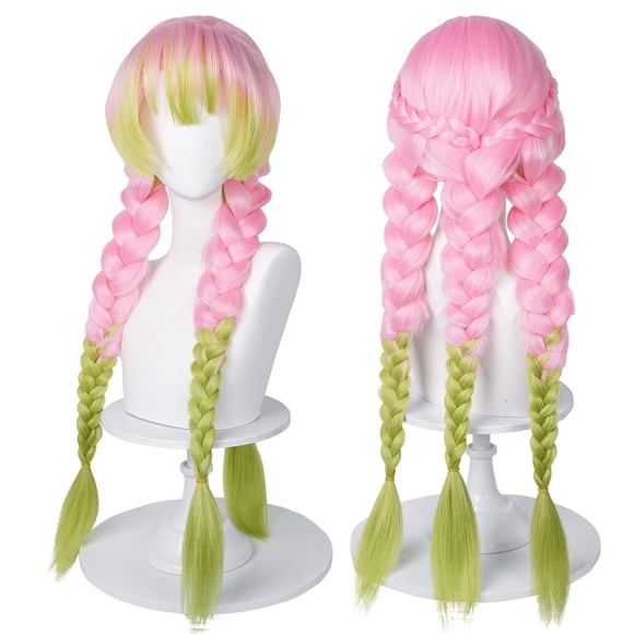 Peluca para cosplay Wiggy Mermaid SL Mitsuri verde y rosa DS