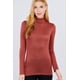 thumbnail image 1 of Saronite Camiseta Básica de Punto de Rayón con Cuello Alto y Manga Larga, Color Óxido (para Mujer), 1 of 3