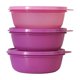 thumbnail image 1 of Set de 3 contenedores de alimentos Tupperware 600 ml rosa y morado, 1 of 8