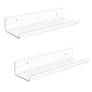 Bothyi - Estantes De Pared Flotantes De Acrílico De 2 Piezas Estantes De Repisa De Pared Modernos Para Dormitorio Transparente