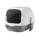 thumbnail image 5 of Caja de arena para gatos con capucha y tapa, inodoro grande para gatos, arenero, suministros para mascotas, bandeja de arena para gatos, caja de arena , GRIS, 5 of 5