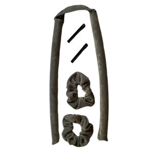 Ioensy - Varilla Para Rizar Sin Calor Clip De Herramienta Para Rizador De Felpa Para Cabello Seco Y Húmedo Chica Gris