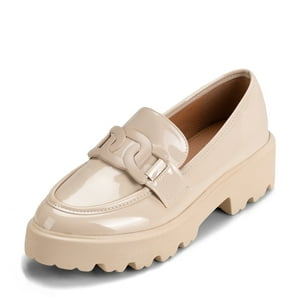 Mocasín Charol Plataforma Beige Casual Mujer Weide Qiu288