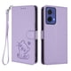 thumbnail image 1 of Funda Billetera con Relieve de Gato para Motorola MOTO G85 5G, Lila Claro, 1 of 6