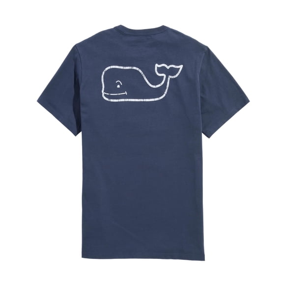 Camiseta Para Hombre Manga Corta Vintage Color Azul Ballena