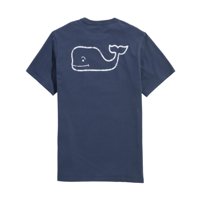 Camiseta Vineyard Vines Para Hombre, Manga Corta, Vintage, Color Azul Ballena