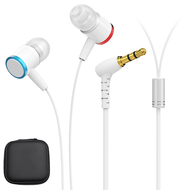 Auriculares intrauditivos con cancelación de ruido y sonido envolvente 3D, tres almohadillas de silicona, carcasa de aleación de aluminio y estuche para el casco de Quest 3-Blanco