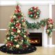 thumbnail image 4 of Falda para árbol de Navidad FUHSY, lentejuelas negras, 36 cm, terciopelo, 4 of 7