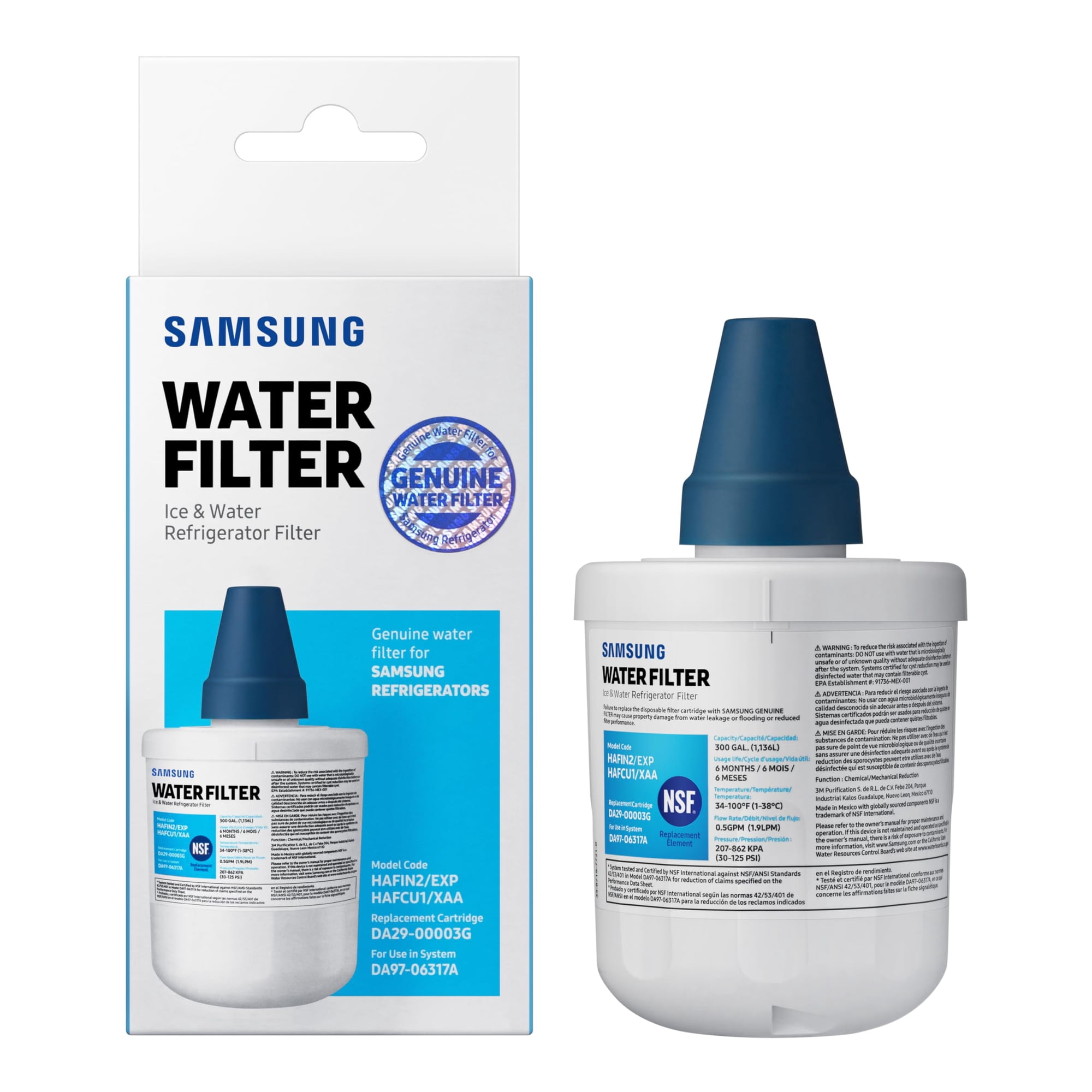 Filtro De Agua Para Nevera Samsung Hafcu1/xaa, 6 Meses, 1 Paquete