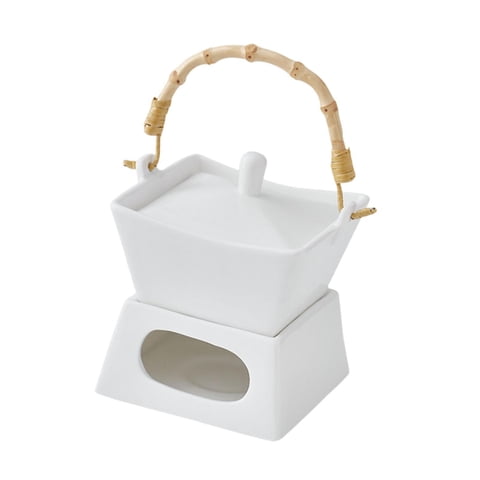 Magideal - Juego De Cuencos Para Olla Caliente Derretida, Olla De Para Derretir Chocolate, Olla Para Fondue De Chocolate, Juego De Calentador De Manteq Borde Blanco