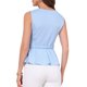 thumbnail image 3 of INSPIRE CHIC Blusas Peplum para Mujer sin Mangas con Cuello Barco y Cinturón de Cuadros de Pata de Gallo para Trabajo M Azul Claro, 3 of 6