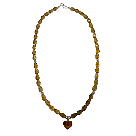 Collar de plata 925 con Citrino y Ámbar