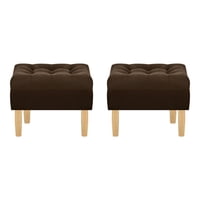 Bodevir - Set Pouf Wood 1C Felpa 05 Chocolate