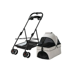 Coche Para Mascotas Perros Gatos 2 En 1 Lubabycas Gris