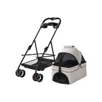 Coche Para Mascotas Perros Gatos 2 En 1 Lubabycas Gris