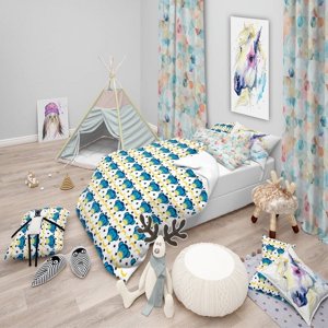 Milsleep - Designart 'Doodle Monkey Pattern' Tropical Kids Bedding Set - Funda Nórdica &