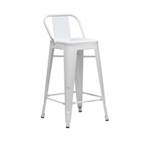 Klik Muebles - Taburete Tolix Acero Con Respaldo - Blanco