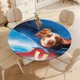 thumbnail image 4 of Underdog-theme Fitted Round Tablecloths Elastic Edged Table Covers Waterproof Table Cloth for Kitchen Holiday Party Tables Decor 150cm, 4 of 6