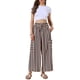 thumbnail image 2 of INSPIRE CHIC Pantalones Casuales a Rayas para Mujeres Piernas Anchas Cintura Elástica con Cordón Palazzo Pantalones de Salón XS Negro Marrón, 2 of 6