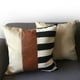 thumbnail image 2 of Cojin Decorativo EcoCuero Rayas Blanco y Negro 60x60 Relleno, 2 of 3