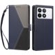 thumbnail image 3 of Funda con Solapa para Xiaomi 14T Pro, Diseño Tricolor con Ranuras, Azul Oscuro, 3 of 6