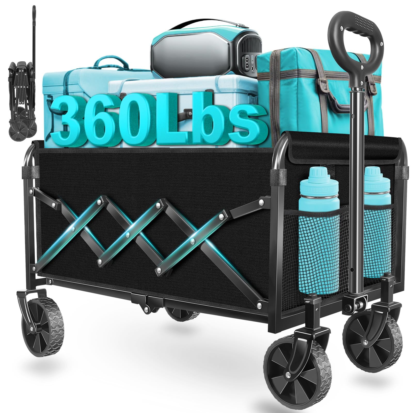 Carrito Utility Artist's Dream Plegable 120l Negro